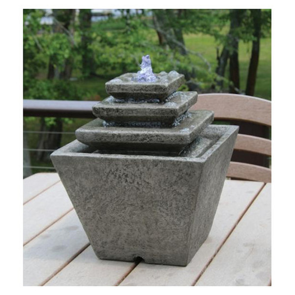 Squared Tiered Fountain 13" High